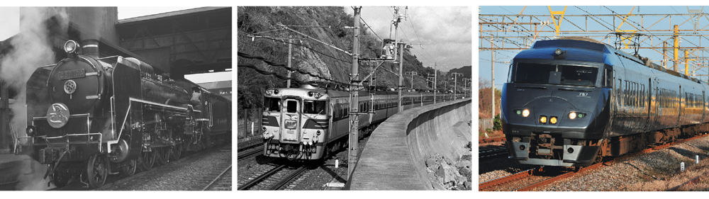 Left to right: the SL Kamome which ran from 1937, the Limited Express Kamome that ran from 1961, and the current Limited Express Kamome