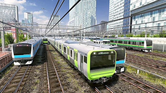 Players can enjoy driving electric trains on central Tokyo’s iconic Yamanote Line