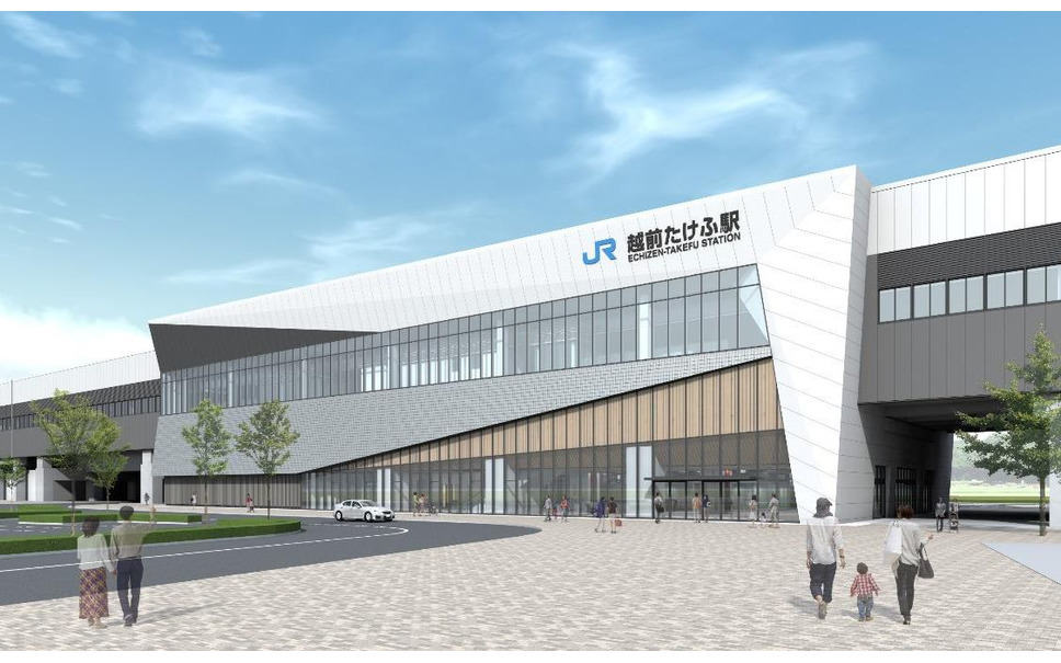 A design image of Echizen-Takefu Station’s exterior