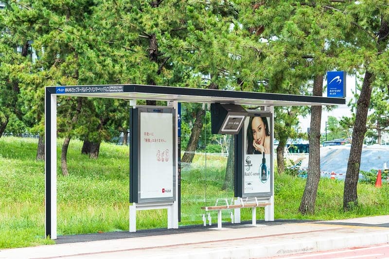 A Bayside Blue bus stop