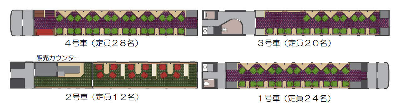 The new train’s interior layout