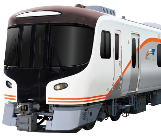 The new HC85. HC stands for 'hybrid car' and 85 signifies that it is replacing the KiHa 85 series.