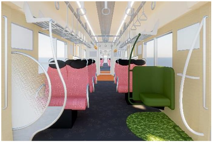 The new Kintetsu train interior