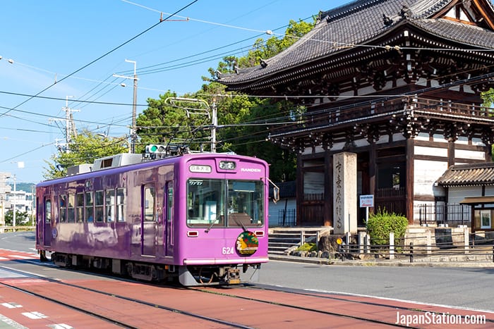 The current Randen tram is a familiar sight in Kyoto
