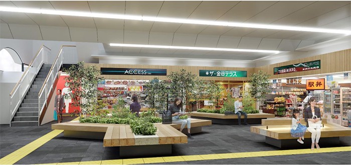 The new waiting room at Tobu Nikko Station