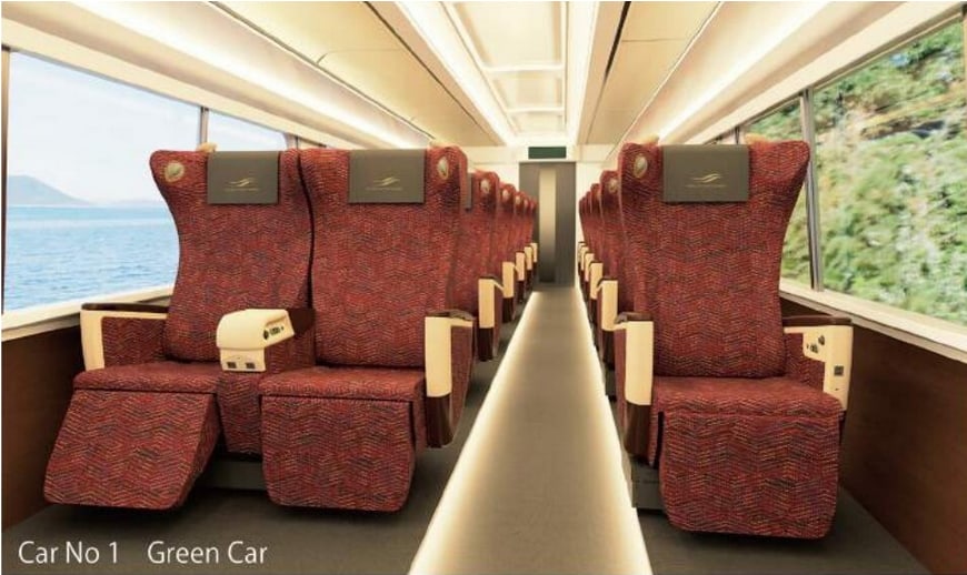 A design image of the Green Car seating in car 1