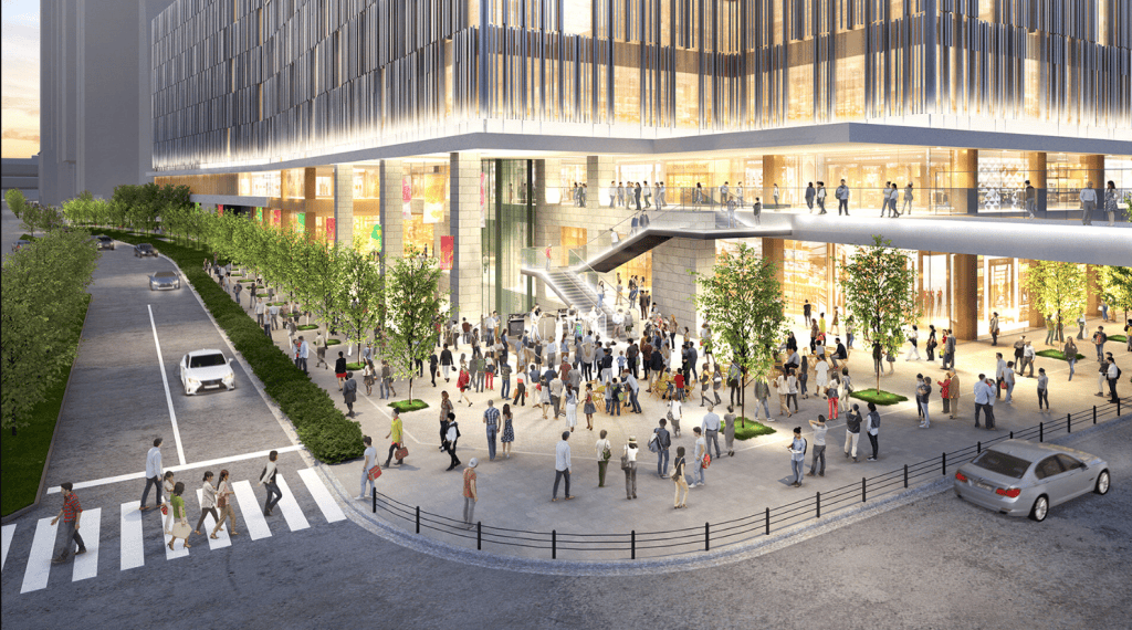 A design image of the JP Tower Osaka entrance