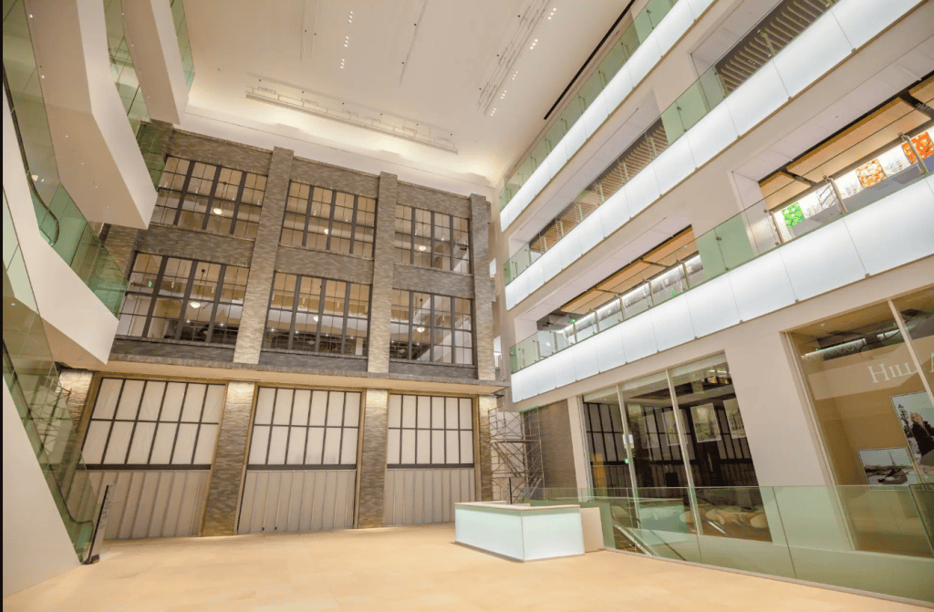 The atrium of Kitte Osaka reaches from the 1st to 4th floors