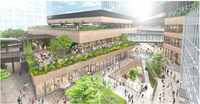A design image of the southern part of Grand Green Osaka
