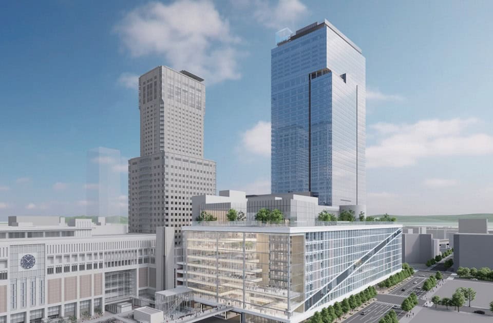 A design image of the planned redevelopment at Sapporo Station