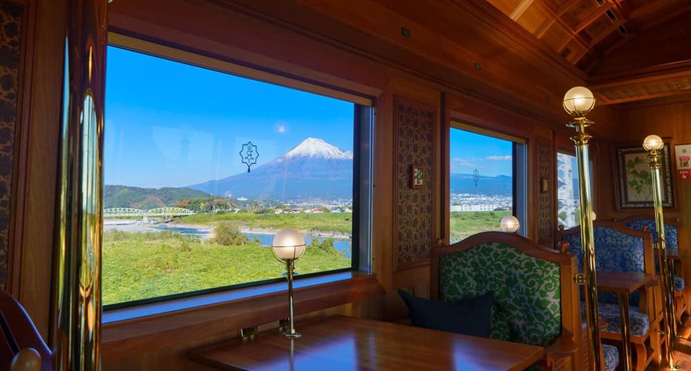 Viewing Mount Fuji from the Royal Express train