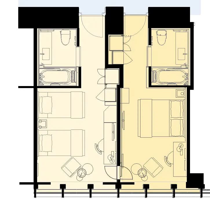 A design image of the new connecting rooms