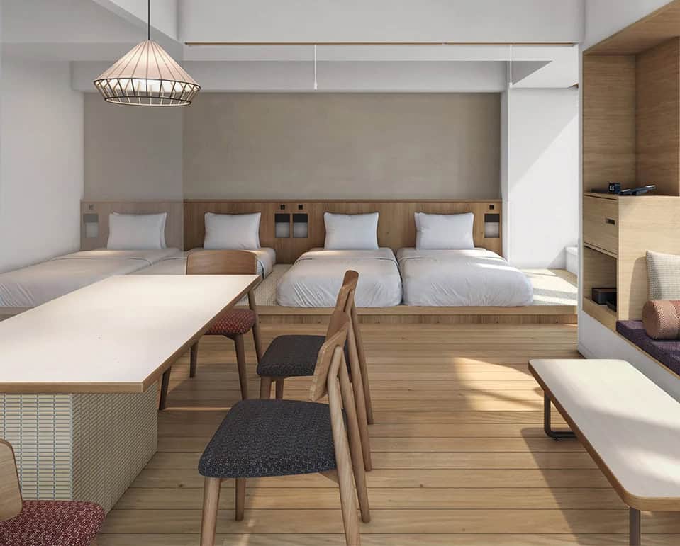 A family-sized four-bed room
