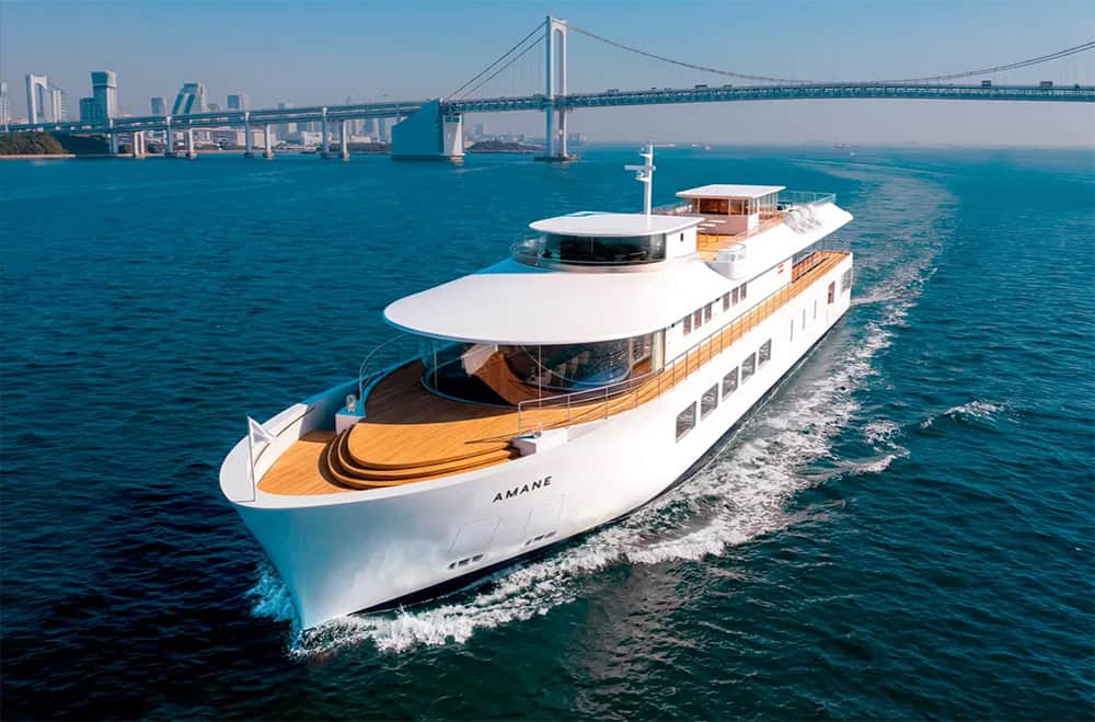 An exterior view of the Amane cruise ship