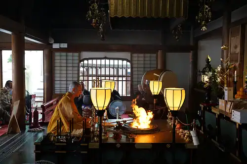Goma fire ritual at Zentsuji Temple, the birthplace of Kukai